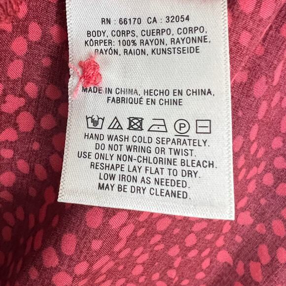 Anthropologie Holding Horses Red Patterned Sammie Button-Down Shirt Size 8 - Picture 6 of 7